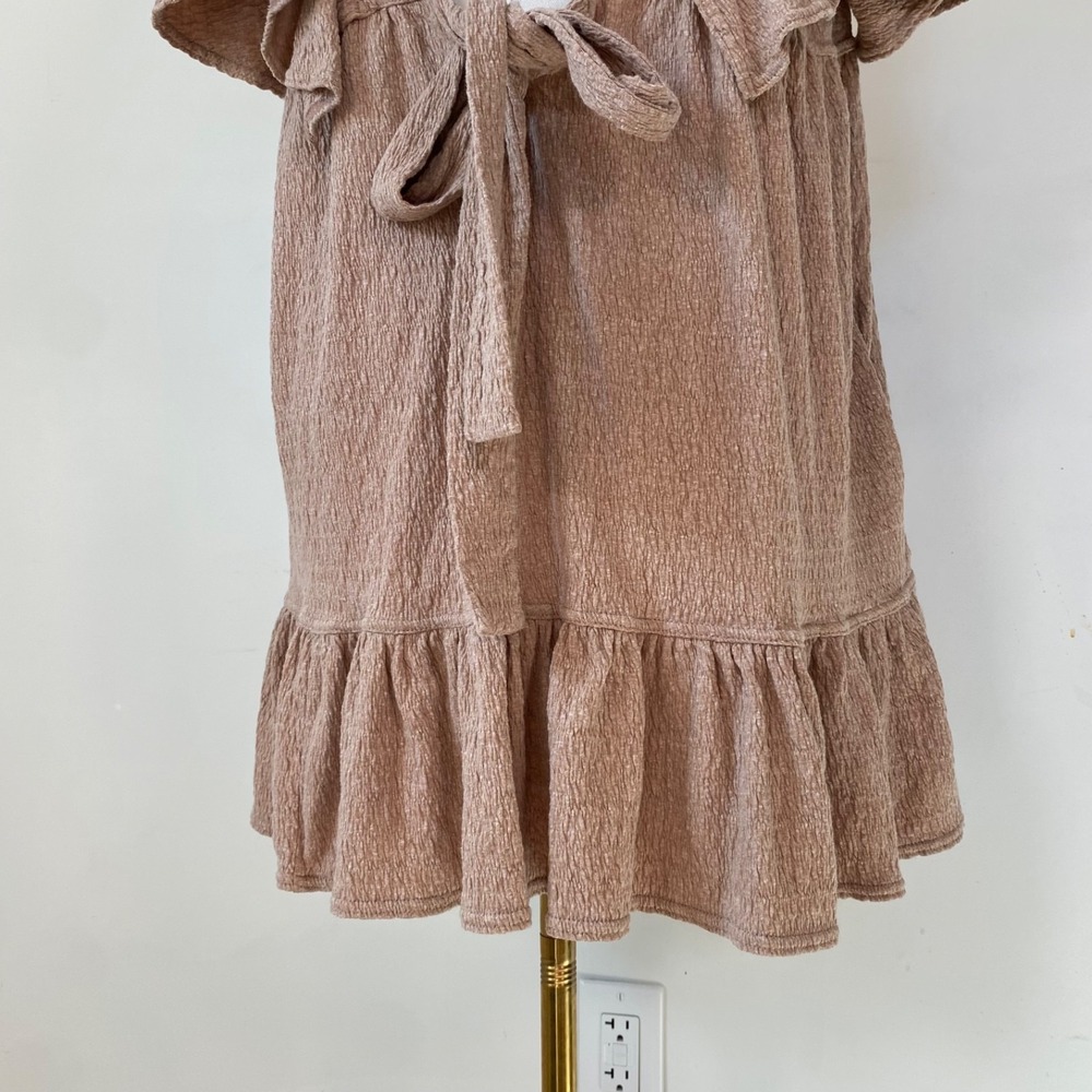 Free People Beach Womens Delia Ruffle Mini Dress Size M Boho Country Cowgirl - Picture 8 of 13
